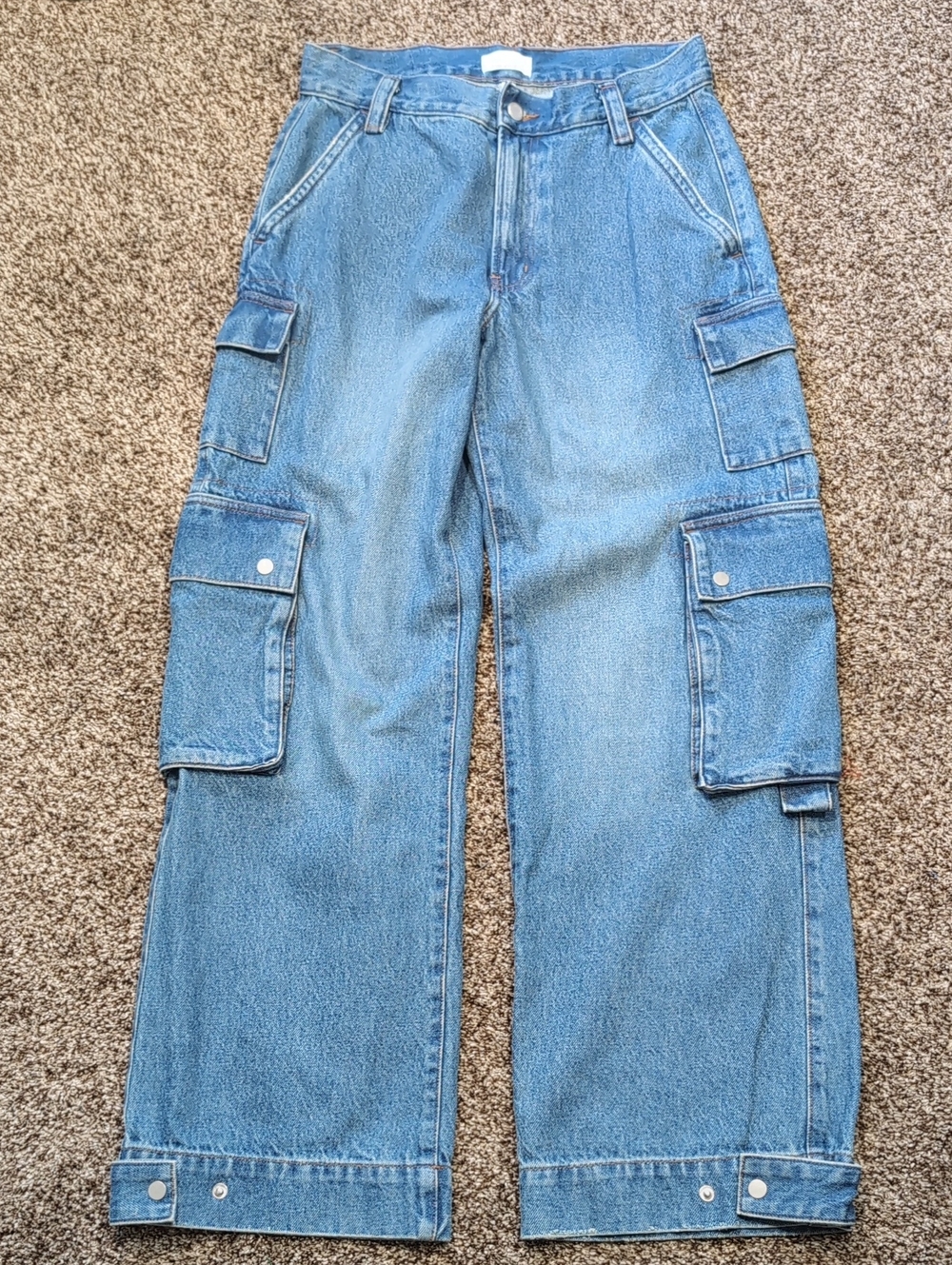 Oak + Fort Relaxed Mid Rise Cargo Jean Size 27